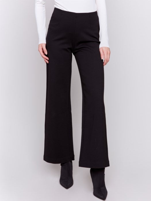 Black Pull-On Ponte Flare Pants