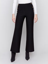 Load image into Gallery viewer, Crepe Flare Pants With Buttons At Waist
