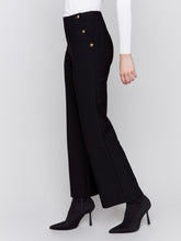 Load image into Gallery viewer, Crepe Flare Pants With Buttons At Waist
