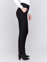 Load image into Gallery viewer, Black Crepe Slim Fit Dress Pants
