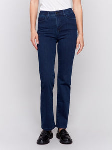 Blue Black Straight Leg Jeans