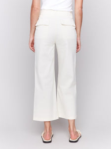 Natural Cropped Utility Pocket Twill Pants