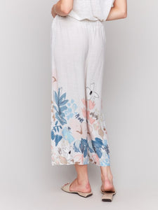 Supernova Pull-On Printed Linen Blend Pants