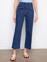 Load image into Gallery viewer, Indigo New Cropped Wide Leg Stretch Jeans
