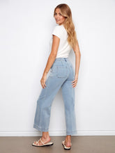 Load image into Gallery viewer, CB- Light Blue New Cropped Wide Leg Stretch Jeans
