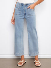 Load image into Gallery viewer, CB- Light Blue New Cropped Wide Leg Stretch Jeans
