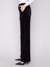 Load image into Gallery viewer, Black Wide Leg Comfort Stretch Corduroy Pants
