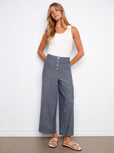 Load image into Gallery viewer, Stretch Linen Wide Leg Button-Front Pants
