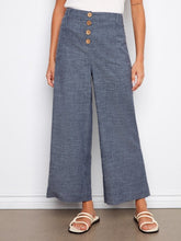 Load image into Gallery viewer, Stretch Linen Wide Leg Button-Front Pants
