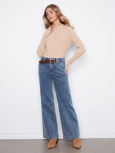 Load image into Gallery viewer, Medium Blue Wide Leg Jeans with Removable Belt
