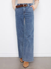 Load image into Gallery viewer, Medium Blue Wide Leg Jeans with Removable Belt
