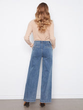 Load image into Gallery viewer, Medium Blue Wide Leg Jeans with Removable Belt
