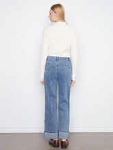 Load image into Gallery viewer, Cuffed Straight Leg Patchwork Jeans
