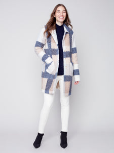 Plaid Snowflake Boucle Jacket