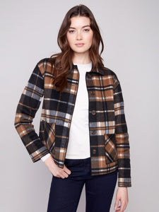 Cocoa Reversible Plaid Jacket