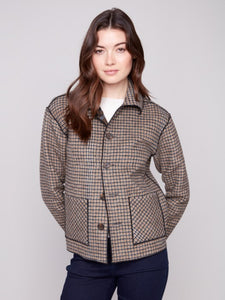 Cocoa Reversible Plaid Jacket