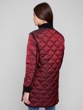 Load image into Gallery viewer, Cabernet Metallic Long Quilted Puffer Jacket
