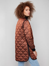Load image into Gallery viewer, Sepia Metallic Long Quilted Puffer Jacket
