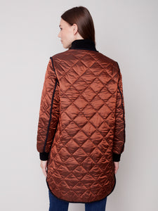 Cinnamon Long Quilted Puffer Jacket