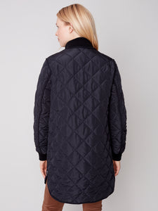Black Long Quilted Puffer Jacket