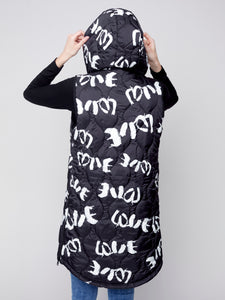 Noir Cream Printed Vest