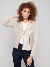 Load image into Gallery viewer, Brass Vintage Metallic Faux Leather And Rib Knit Jacket
