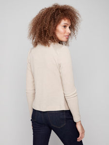 Brass Vintage Metallic Faux Leather And Rib Knit Jacket