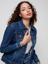 Load image into Gallery viewer, Indigo Stretch Denim Button Front Jacket With Pockets
