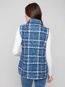 Moonlight Plaid Bouclé Knit Vest