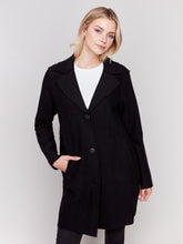 Load image into Gallery viewer, Black Long Boiled Wool Coat
