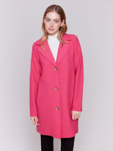 Load image into Gallery viewer, Magenta Long Boiled Wool Coat
