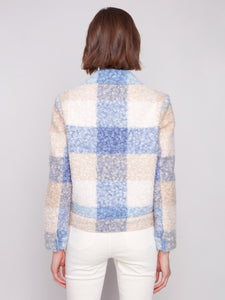 Oxford Plaid Bouclé Knit Short Coat