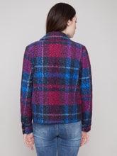 Load image into Gallery viewer, Marine Plaid Bouclé Knit Short Coat
