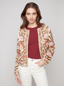 Ceremony Embroidered Open Front Jacket