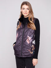 Load image into Gallery viewer, Printed Reversible Quilted Faux Fur Vest
