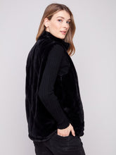 Load image into Gallery viewer, Printed Reversible Quilted Faux Fur Vest
