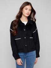 Load image into Gallery viewer, Black &amp; White Short Double-Faced Wool Jacket
