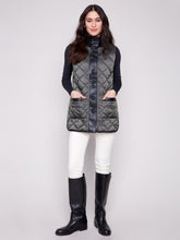 Load image into Gallery viewer, Spruce &amp; Black Reversible Button-Front Quilted Vest
