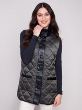 Load image into Gallery viewer, Spruce &amp; Black Reversible Button-Front Quilted Vest
