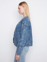 Load image into Gallery viewer, Quilted Tencel Denim Bomber Jacket
