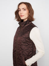 Load image into Gallery viewer, Mocha Long Hooded Puffer Vest
