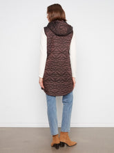 Load image into Gallery viewer, Mocha Long Hooded Puffer Vest
