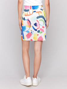 Abstract Printed Stretch Skort