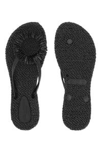 Black Cheerful Floral Sandals