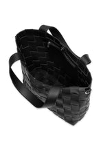 Load image into Gallery viewer, Large Weave Black Tote Bag With Removable Crossbody Strap
