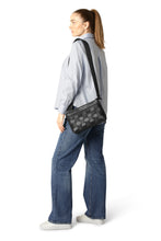 Load image into Gallery viewer, Double Zip Large Weave Black Crossbody Bag
