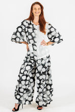 Load image into Gallery viewer, Black &amp; White Polka Dot Wide Barrel Leg Pant
