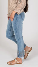 Load image into Gallery viewer, Embellished Hem Straight Leg Pull On Jean
