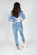Load image into Gallery viewer, Embellished Pocket &amp; Hem Straight Leg Jean
