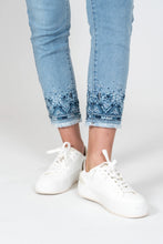 Load image into Gallery viewer, Embellished Pocket &amp; Hem Straight Leg Jean
